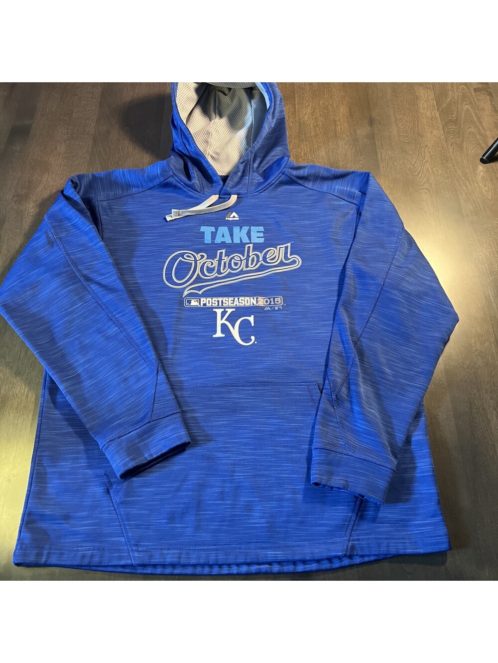 Majestic Take October Kansas City Royals Postseason 2015 Hoodie Men’s Size L